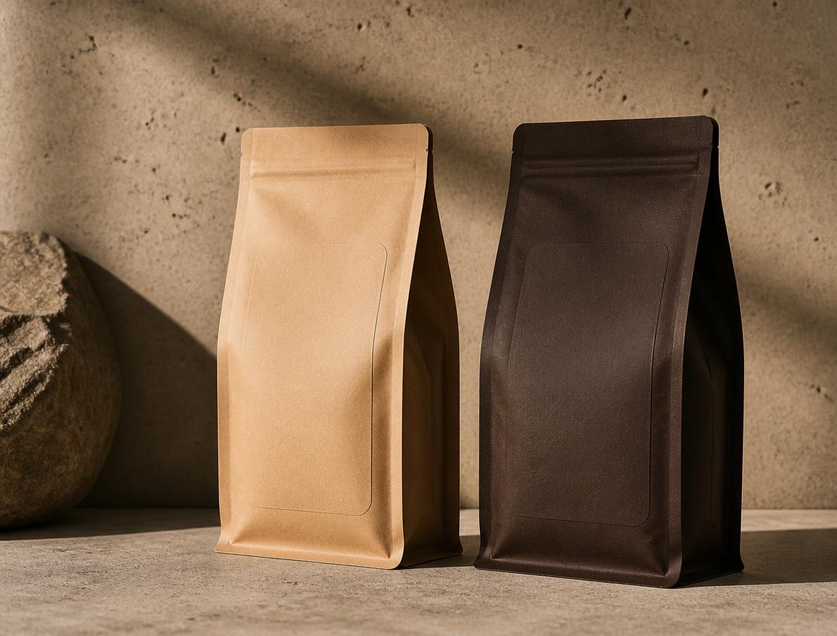 Coffee bags ready for a customer-branded packaging program